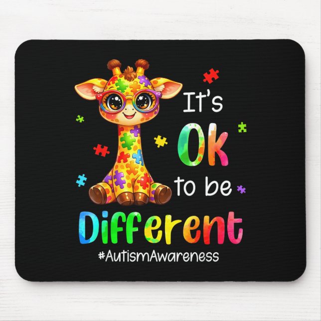 It’s to be different cute giraffe animal autism mouse mat (Front)