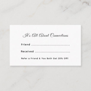 It’s Who You Know   Business Logo Referral Design Appointment Card