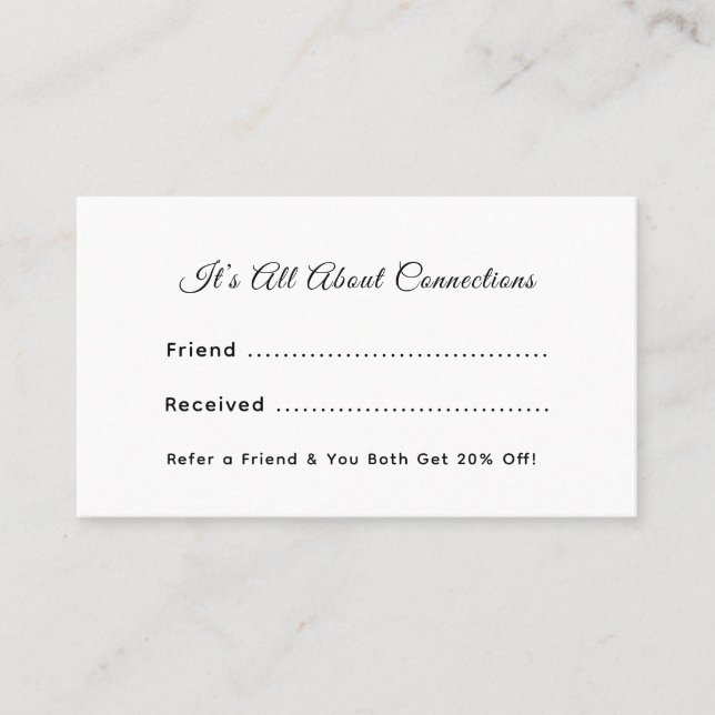 It’s Who You Know | Business Logo Referral Design Appointment Card (Front)