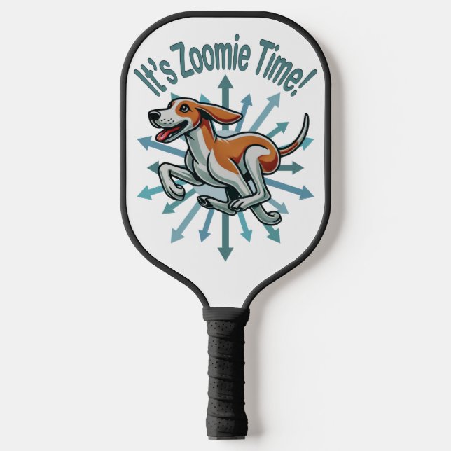 It’s Zoomie Time American Fox Hound Pickleball Paddle (Front)