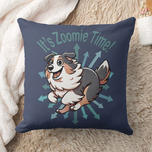 It’s Zoomie Time Australian Shepherd Cushion (Blanket)