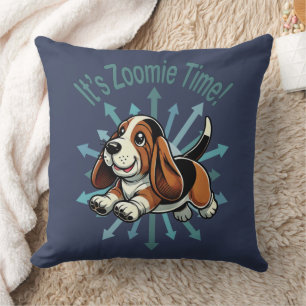 It’s Zoomie Time Basset Hound Cushion
