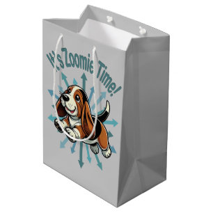 It’s Zoomie Time Basset Hound Medium Gift Bag