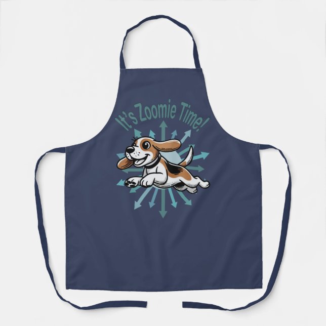 It’s Zoomie Time Beagle Apron (Front)