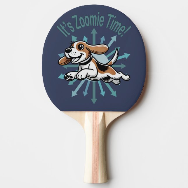 It’s Zoomie Time Beagle Ping Pong Paddle (Front)