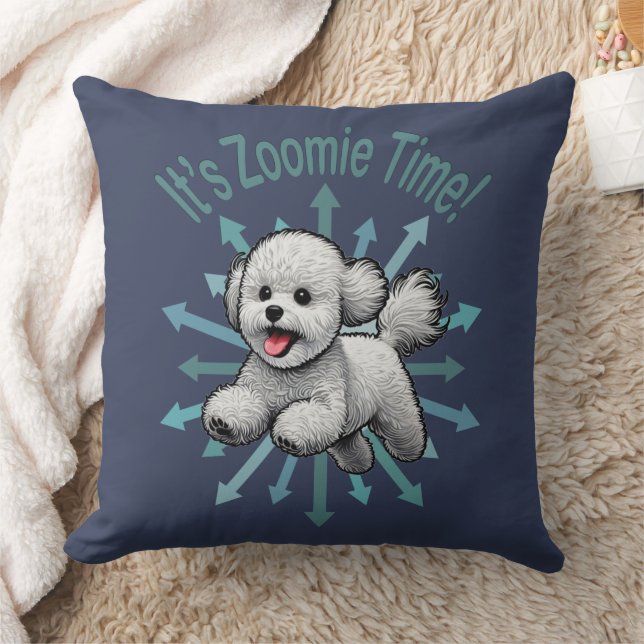 It’s Zoomie Time Bichon Frise Cushion (Blanket)