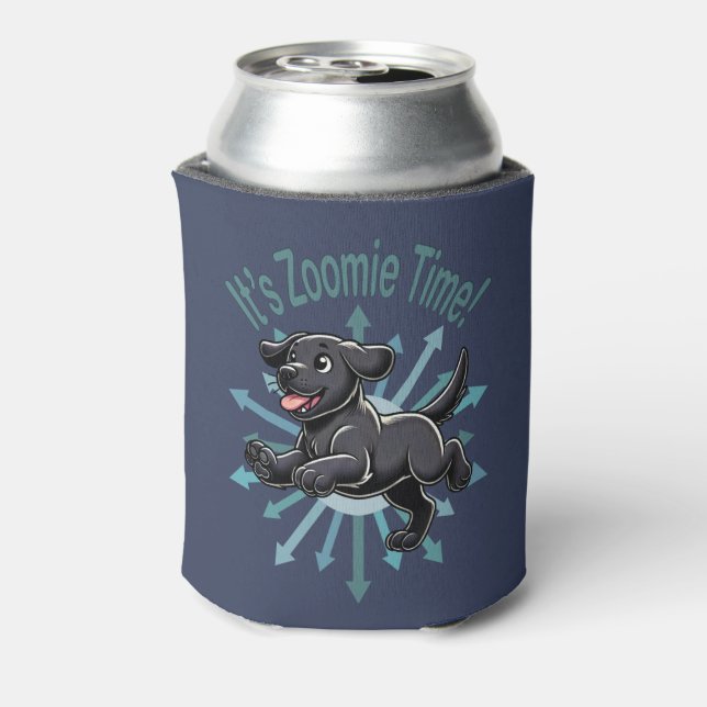 It’s Zoomie Time Black Lab Can Cooler (Can Back)