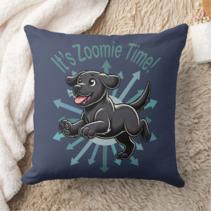 It’s Zoomie Time Black Lab Cushion