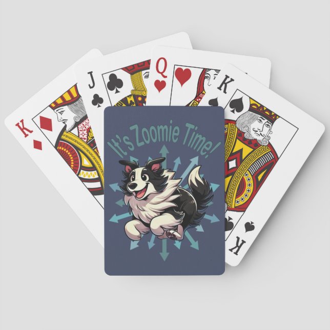 It’s Zoomie Time Border Collie Playing Cards (Back)