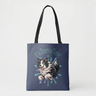 It’s Zoomie Time Border Collie Tote Bag