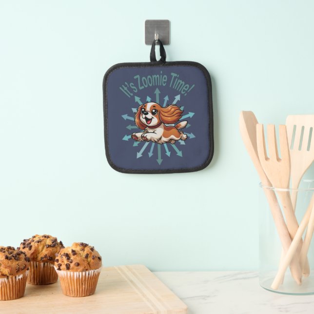 It’s Zoomie Time Cavalier Spaniel Pot Holder (Insitu(Hanging))