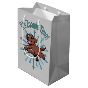 It’s Zoomie Time Chocolate Lab Medium Gift Bag