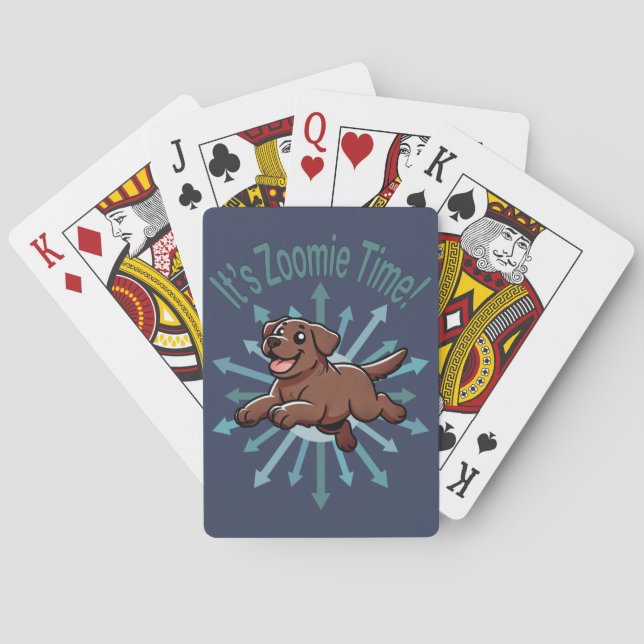 It’s Zoomie Time Chocolate Lab Playing Cards (Back)