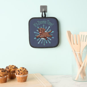 It’s Zoomie Time Chocolate Lab Pot Holder
