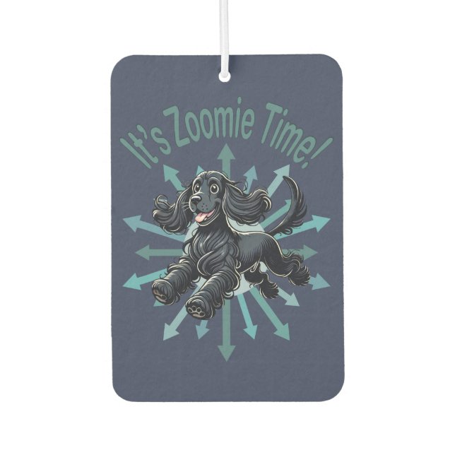 It’s Zoomie Time Cocker Spaniel Car Air Freshener (Front)