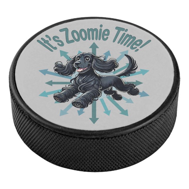 It’s Zoomie Time Cocker Spaniel Hockey Puck (3/4)