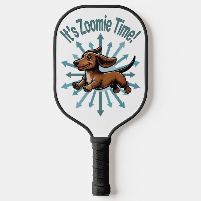It’s Zoomie Time Dachshund Pickleball Paddle (Front)