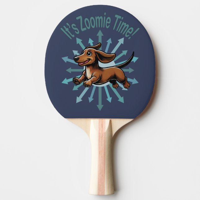 It’s Zoomie Time Dachshund Ping Pong Paddle (Front)