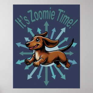 It’s Zoomie Time Dachshund Poster