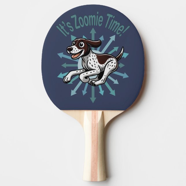 It’s Zoomie Time German Shorthaired Pointer Ping Pong Paddle (Front)