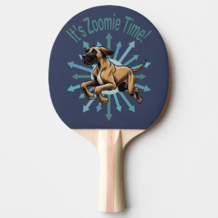 It’s Zoomie Time Great Dane Ping Pong Paddle