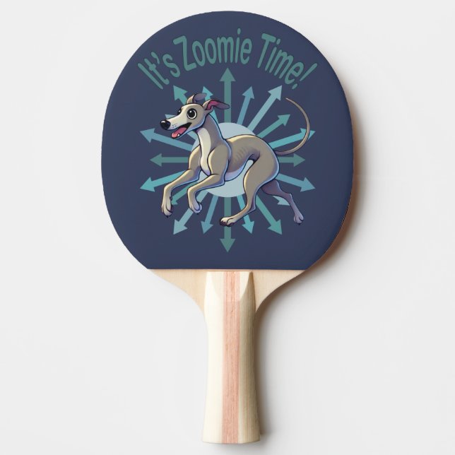 It’s Zoomie Time Greyhound Ping Pong Paddle (Front)