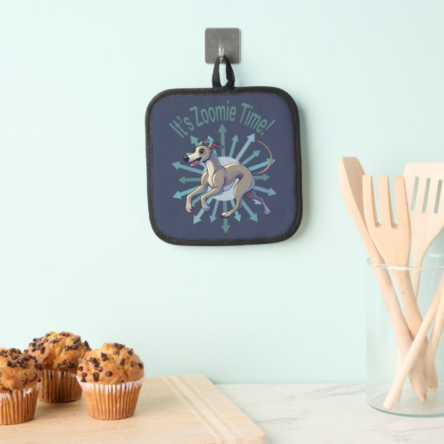 It’s Zoomie Time Greyhound Pot Holder (Insitu(Hanging))