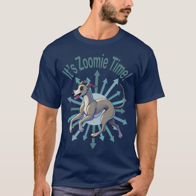 It’s Zoomie Time Greyhound T-Shirt (Front)