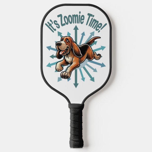 It’s Zoomie Time Hound Dog Pickleball Paddle (Front)