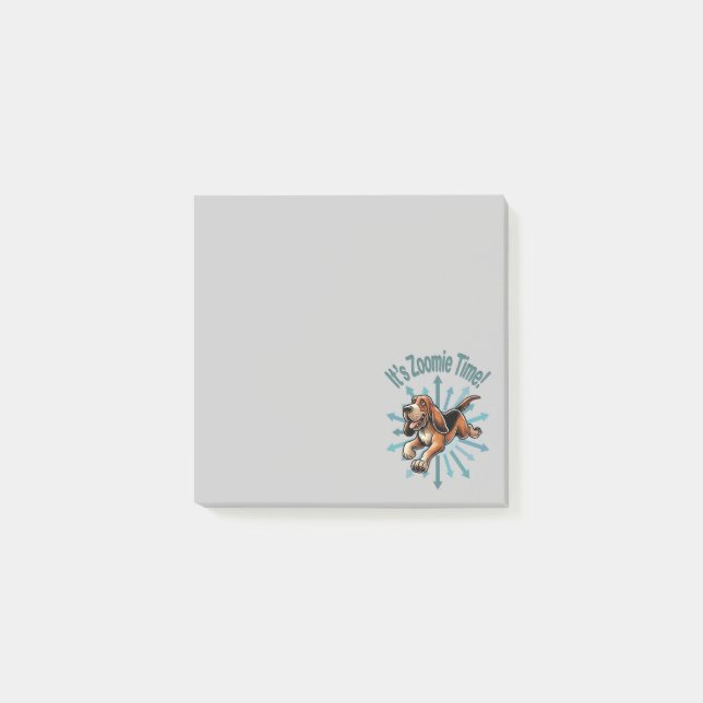 It’s Zoomie Time Hound Dog Post-it Notes (Front)