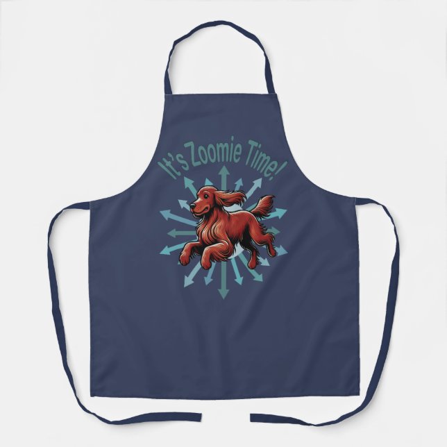 It’s Zoomie Time Irish Setter Apron (Front)