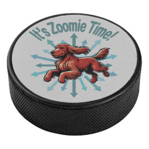 It’s Zoomie Time Irish Setter Hockey Puck