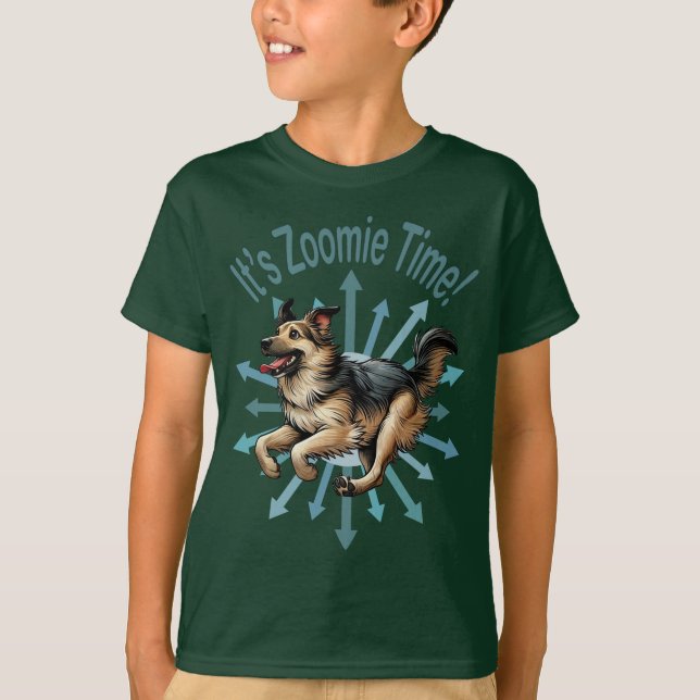 It’s Zoomie Time Large Mutt T-Shirt (Front)