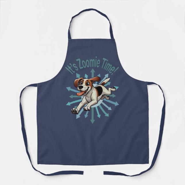 It’s Zoomie Time Medium Beagle Mutt Apron (Front)