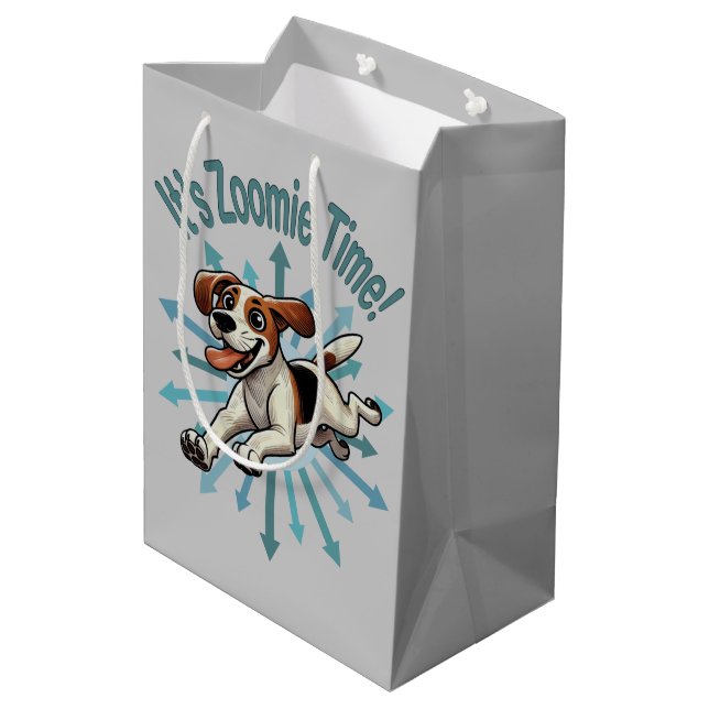 It’s Zoomie Time Medium Beagle Mutt Gift Bag (Back Angled)