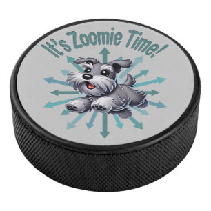 It’s Zoomie Time Miniature Schnauzer Hockey Puck