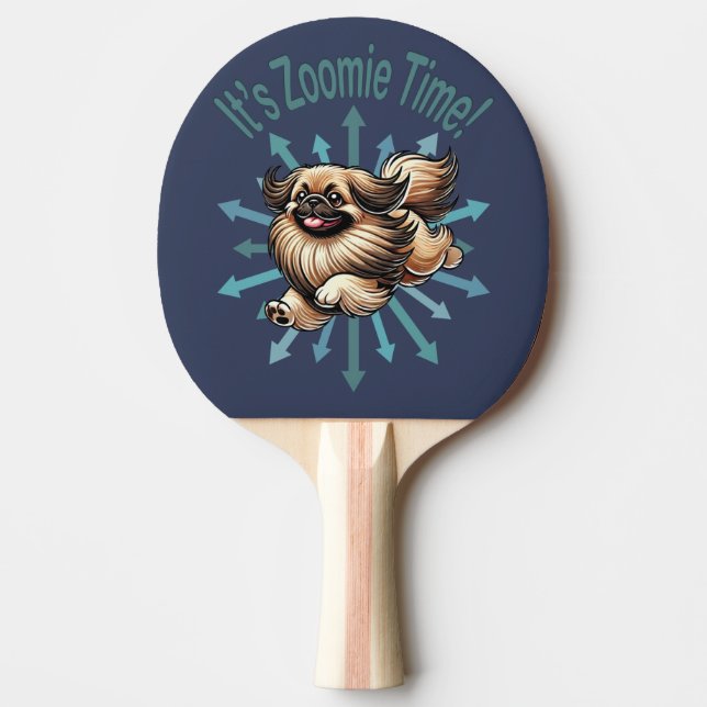 It’s Zoomie Time Pekingese Ping Pong Paddle (Front)