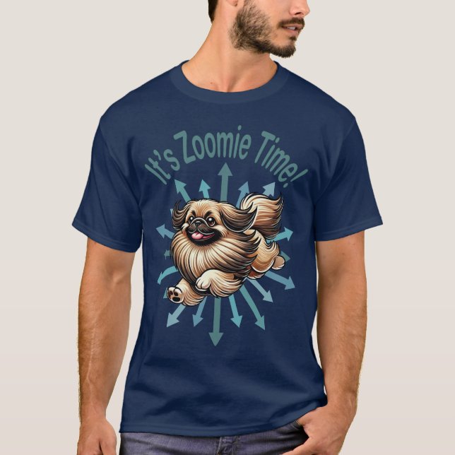 It’s Zoomie Time Pekingese T-Shirt (Front)