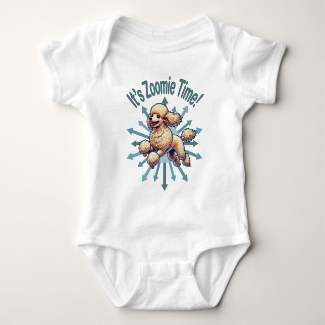 It’s Zoomie Time Poodle Baby Bodysuit (Front)