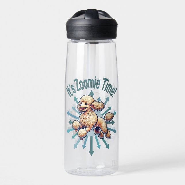 It’s Zoomie Time Poodle Water Bottle (Front)