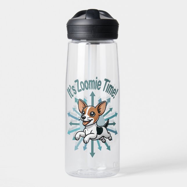 It’s Zoomie Time Rat Terrier Water Bottle (Front)