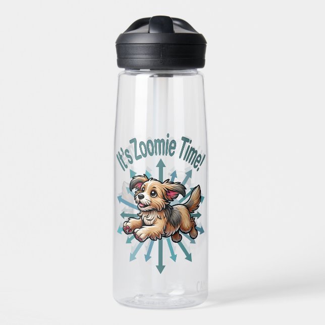 It’s Zoomie Time Small Mutt Water Bottle (Front)