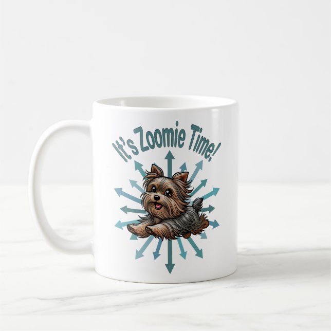 It’s Zoomie Time Yorkshire Terrier Coffee Mug (Left)
