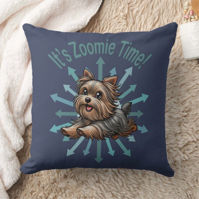 It’s Zoomie Time Yorkshire Terrier Cushion (Blanket)