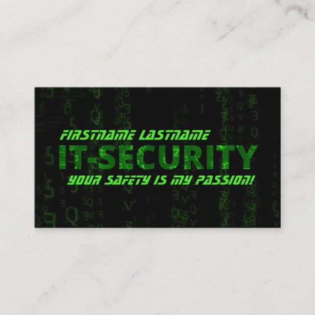 IT-Security cybercrime cybersecurity specialist Business Card (Front)