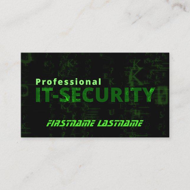 IT-Security cybercrime cybersecurity specialist Business Card (Front)