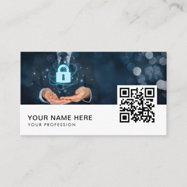 IT-Security internet security cybersecuri QR Code  Business Card (Front)