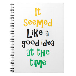 it seemed like a good idea notebook