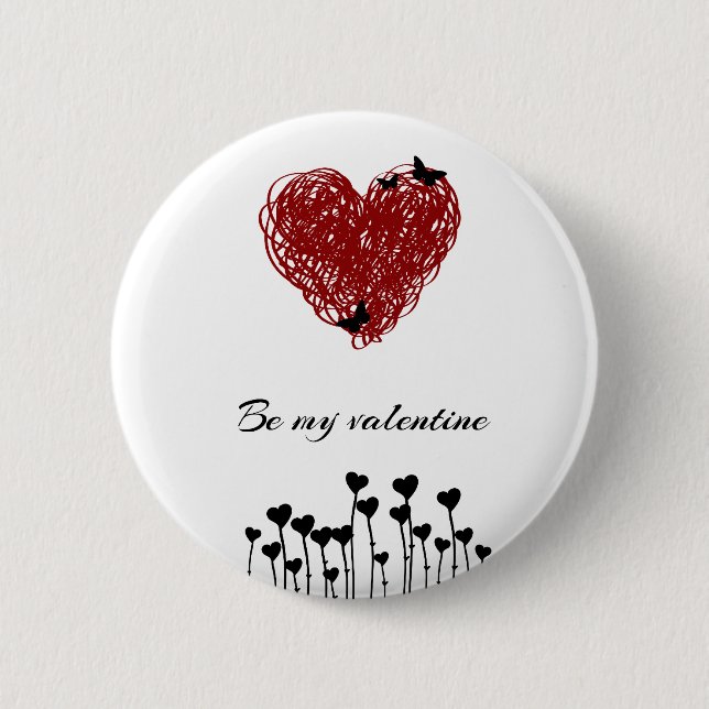 It sees my Valentine 6 Cm Round Badge (Front)
