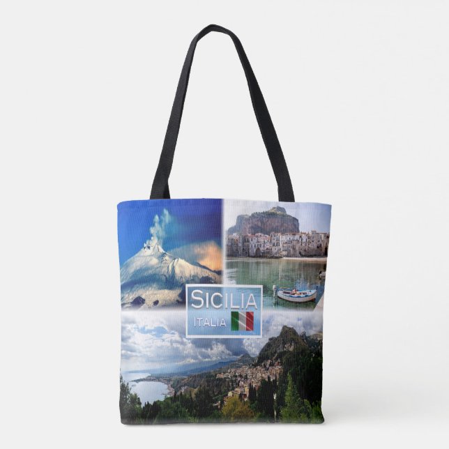 IT Sicilia - Etna - Cefalu' - Taormina - Tote Bag (Back)